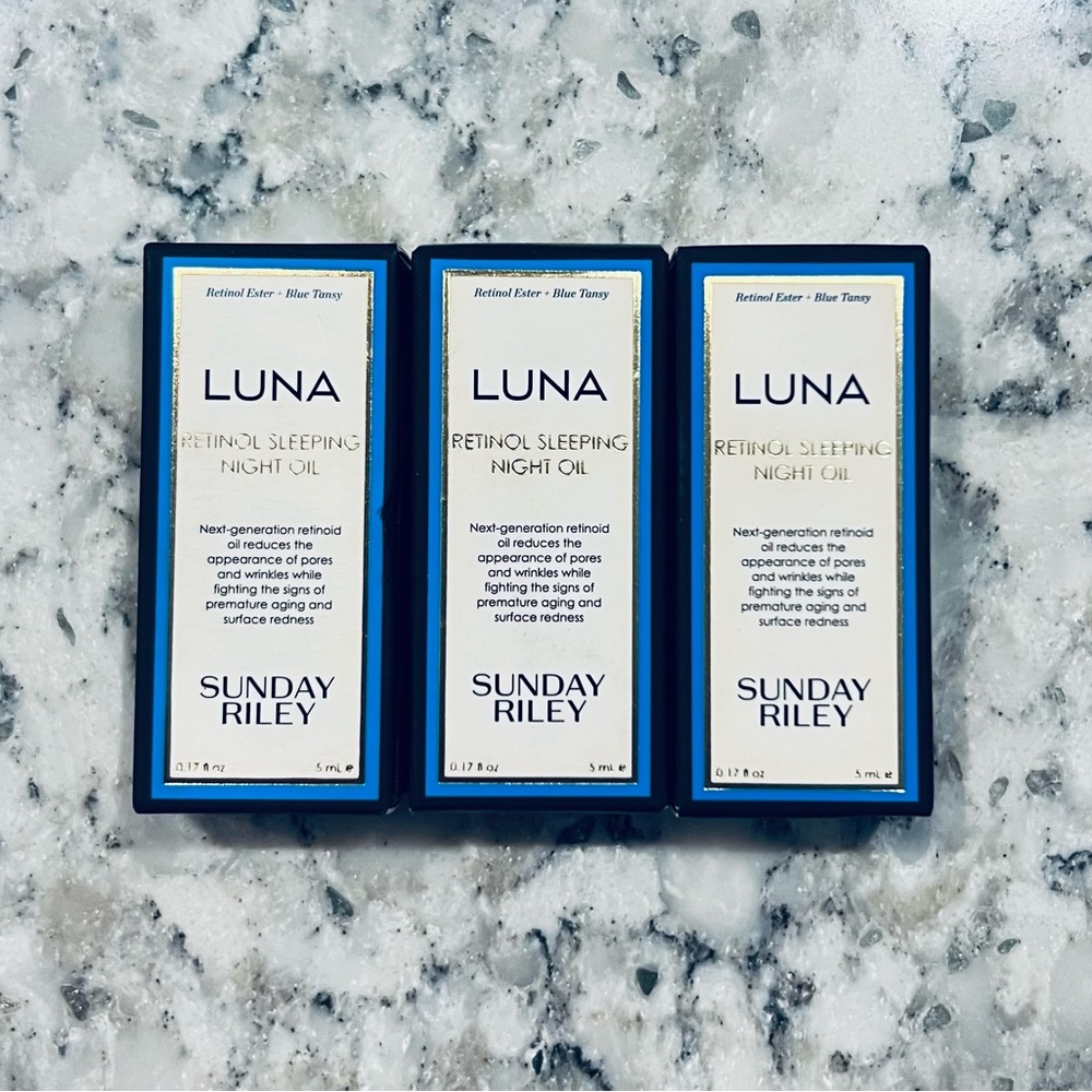 3x Sunday Riley Luna Retinol Sleeping Night Oil 0.17 oz each NIB